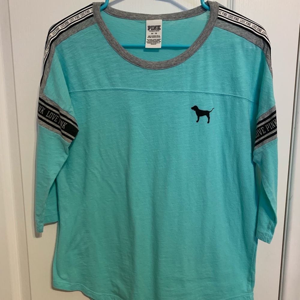 PINK Baseball Sleeve Top